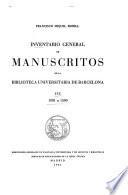 Inventario general de manuscritos de la biblioteca universitaria de Barcelona