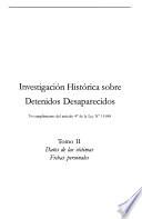 Investigación histórica sobre detenidos desaparecidos: Datos de las víctimas : fichas personales