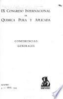 IX Congreso Internacional de Quimica Pura y Aplicada, Madrid, 5-11 abril 1934