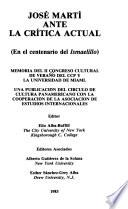 José Martí ante la crítica actual (en el centenario del Ismaelillo)
