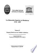 La educación superior en Honduras, 1733-1997