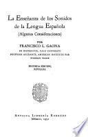 La enseñanza de los sonidos de la lengua española (algunas consideraciones)