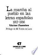 La marcha al pueblo en las letras españolas, 1917-1936