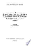 La oposicion parlamentaria y el orden constitucional