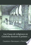 Las Casas de religiosos en Cataluña durante el primer tercio del siglo XIX