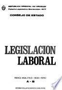 Legislación laboral: Indice analítico (1830-1975). 9 v