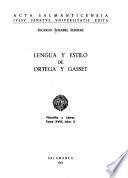 Lengua y estilo de Ortega y Gasset