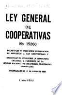 Ley general de cooperativas no. 15260
