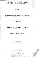 Leyes y decretos del estado soberano de Antioquia