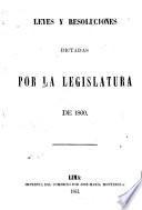 Leyes y resoluciones dictadas por la legislatura de 1860