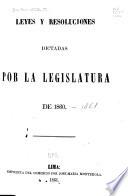 Leyes y resoluciones dictadas por la Legislatura