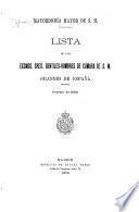 Lista de los Excmos. Sres. Gentiles - hombres de Cámara de S.M., grandes de España, febrero de 1890
