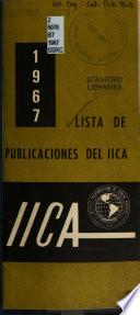 Lista de publicaciones del IICA 1967