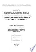 Los estudios sobre los recursos naturales en las Américas: pt. 2-Mexico: Enseñanza