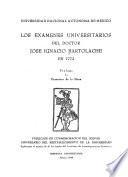 Los exámenes universitarios del doctor José Ignacio Bartolache en 1772