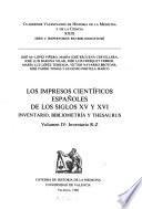 Los Impresos científicos españoles de los siglos XV y XVI: Inventario R-Z