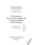 Los manuscritos de la versión castellana del De regimine principium de Gil de Roma