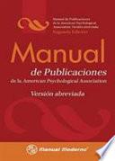 Manual de Estilo de Publicaciones de la Apa: Versión Abreviada