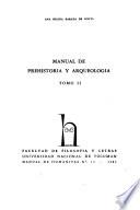 Manual de prehistoria y arqueología