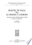 Manuel de Falla tra la Spagna e l'Europa