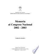 Memoria al Congreso Nacional