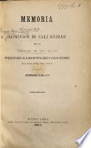 Memoria de la Comision de Salubridad de la Parroquia de San Ignacio presentada à la Municipalidad ... Setiembre 30 de 1872