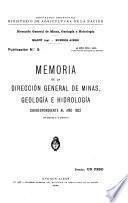 Memoria de la Dirección General de Minas, Geología e Hidrología