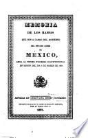 Memoria de los ramos que son cargo del gobierno del estado libre de México, leida al Primer congreso constitucional en sesion del dia 6 de marzo de 1827 ...