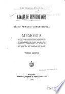 Memoria de los trabajos realizados durante ... Legislaturas del ... periodo Congresional transcurrido del ... al ...