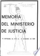 Memoria del Ministerio de Justicia, 11 septiembre de 1973 al 31 diciembre de 1979