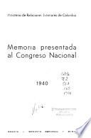 Memoria presentada al Congreso Nacional