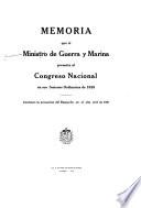 Memoria que el Ministro de Guerra y Marina presenta al Congreso Nacional en sus sesiones ordinarias de ...