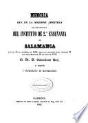 Memoria sobre el estado del Instituto de Segunda Enseñanza de Salamanca