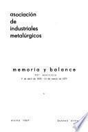 Memoria y balance - Asociación de Industriales Metalúrgicos