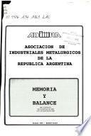 Memoria y balance - Asociación de Industriales Metalúrgicos