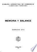 Memoria y balance - Cámara Argentina de Comercio