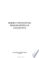 Memoria y proyección del Programa de Montilla 92 (Casa del Inca)