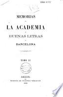 Memorias de la Academia de Buenas Letras de Barcelona
