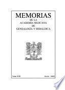 Memorias de la Academia Mejicana de Genealogía y Heráldica