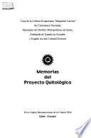 Memorias del Proyecto Quitológico en la capital iberoamericana de la cultura, 2004