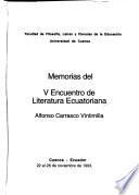 Memorias del V Encuentro de Literatura Ecuatoriana