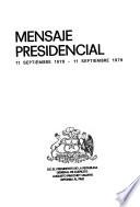 Mensaje presidencial, 11 septiembre 1978-11 septiembre 1979