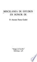 Miscelánea de estudios en honor de D. Antonio Durán Gudiol