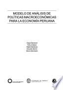 Modelo de análisis de políticas macroeconómicas para la economía peruana