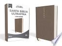 NBLA Santa Biblia Ultrafina, Letra Grande, Tamaño Manual, Tapa Dura/Tela, Gris, Edición Letra Roja