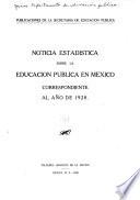 Noticia estadistica sobre la educación pública de México