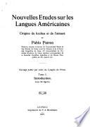 Nouvelles études sur les langues americaines