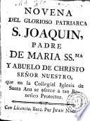 Novena del glorioso patriarca S. Joaquin