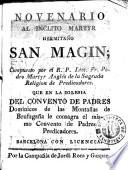 Novenario al inclito martyr hermitaño San Magin