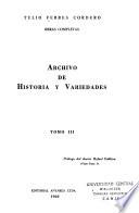 Obras completas: Archivo de historia y variedades